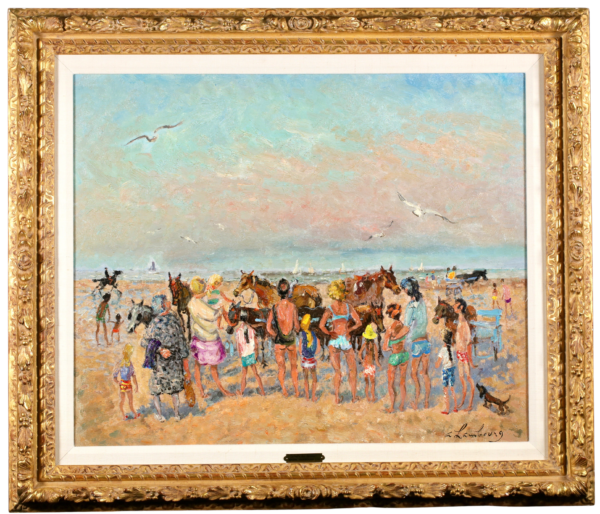 Les petits chevaux de la plage de Deauville - Buy Fine Paintings Online