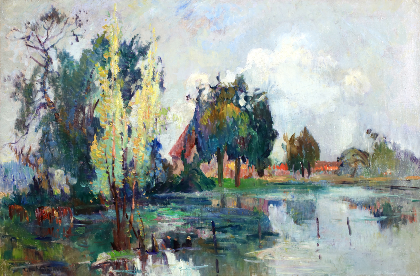 Printemps sur la Seine près de Rouen - Buy Fine Paintings Online