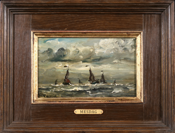 Fishing boats in rough seas at sunset - Buy Fine Paintings Online