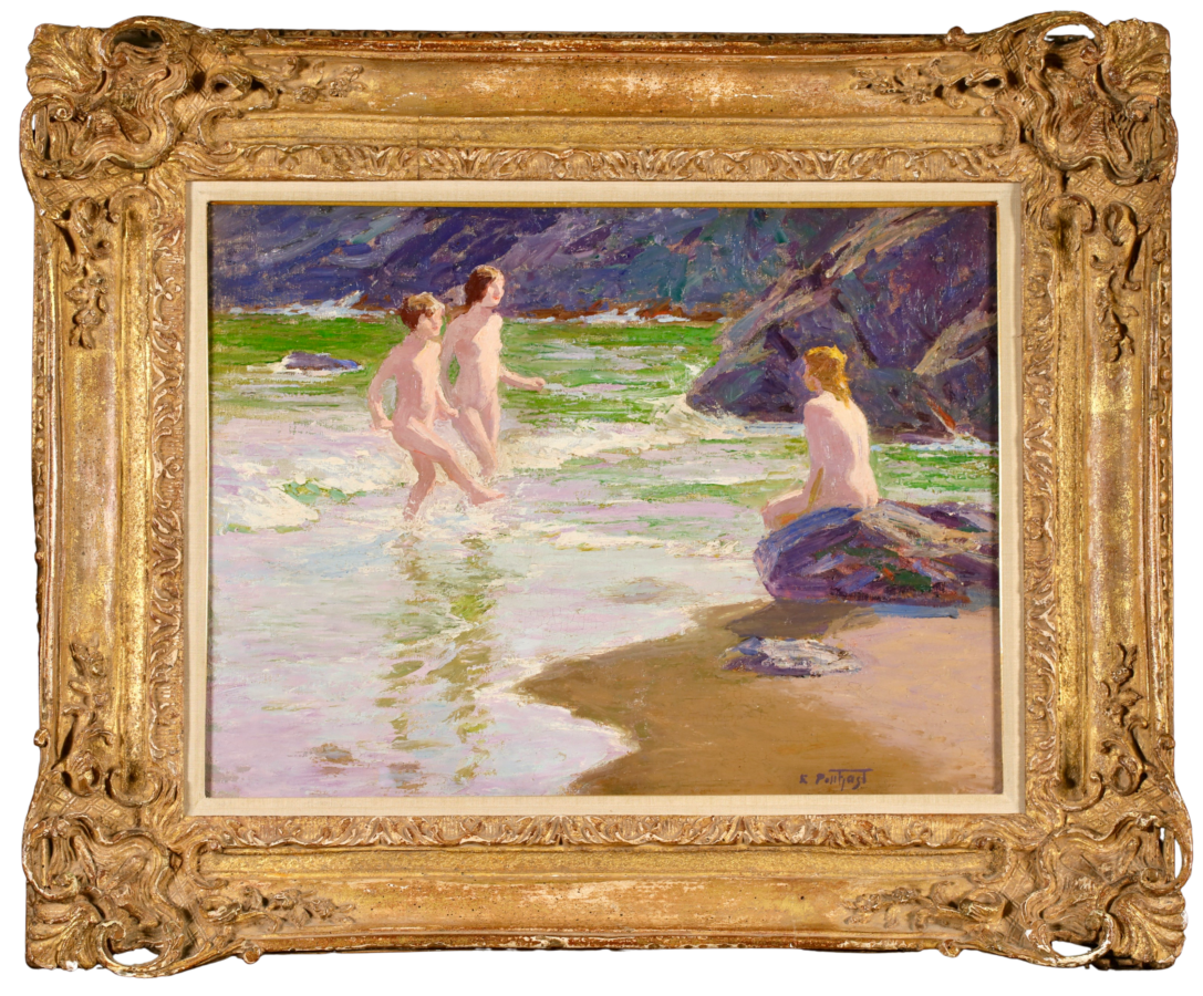 Bathers on a beach - Buy Fine Paintings Online
