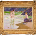 Bathers on a beach thumbnail