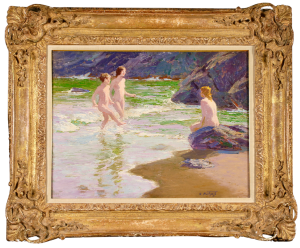 Bathers on a beach - Buy Fine Paintings Online