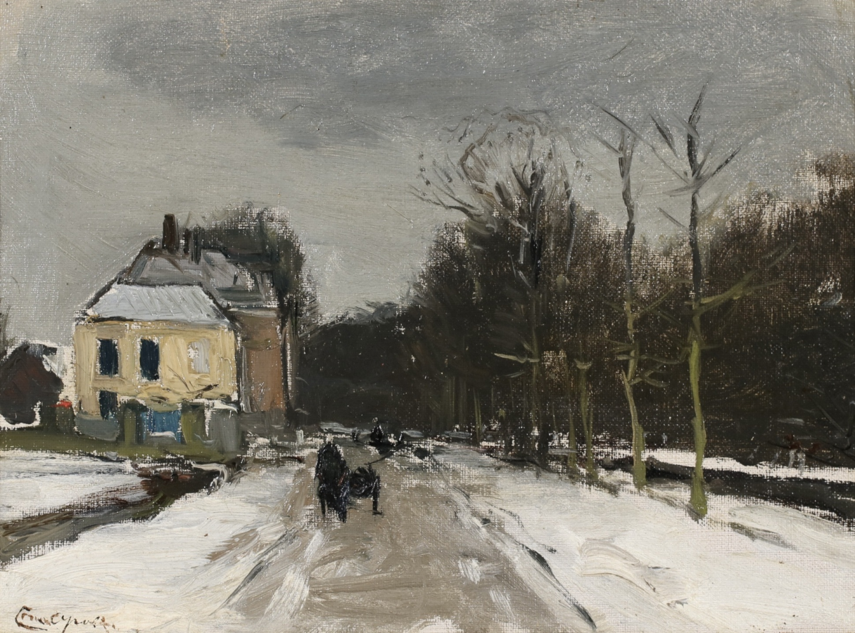 A country lane in winter - Buy Fine Paintings Online