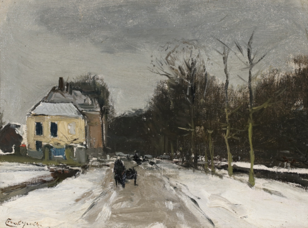 A country lane in winter - Buy Fine Paintings Online