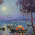 Barques et lampions la nuit sur la mer à Cagnes thumbnail