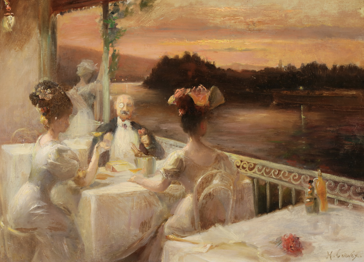 Une soirée au bord de La Seine - Buy Fine Paintings Online