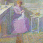 Embroidering in the dining room at Giverny thumbnail