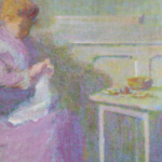 Embroidering in the dining room at Giverny thumbnail