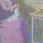 Embroidering in the dining room at Giverny thumbnail