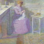 Embroidering in the dining room at Giverny thumbnail