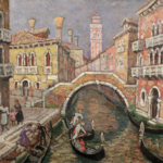 Gondoliers sur un canal – Venise thumbnail