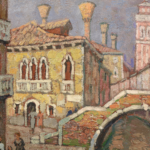 Gondoliers sur un canal – Venise thumbnail