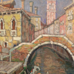 Gondoliers sur un canal – Venise thumbnail