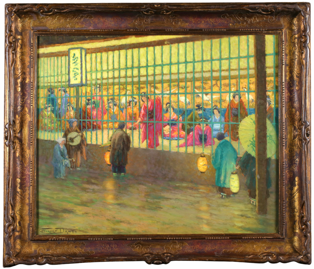 Soirée pluviese au Yoshiwara – Japan - Buy Fine Paintings Online