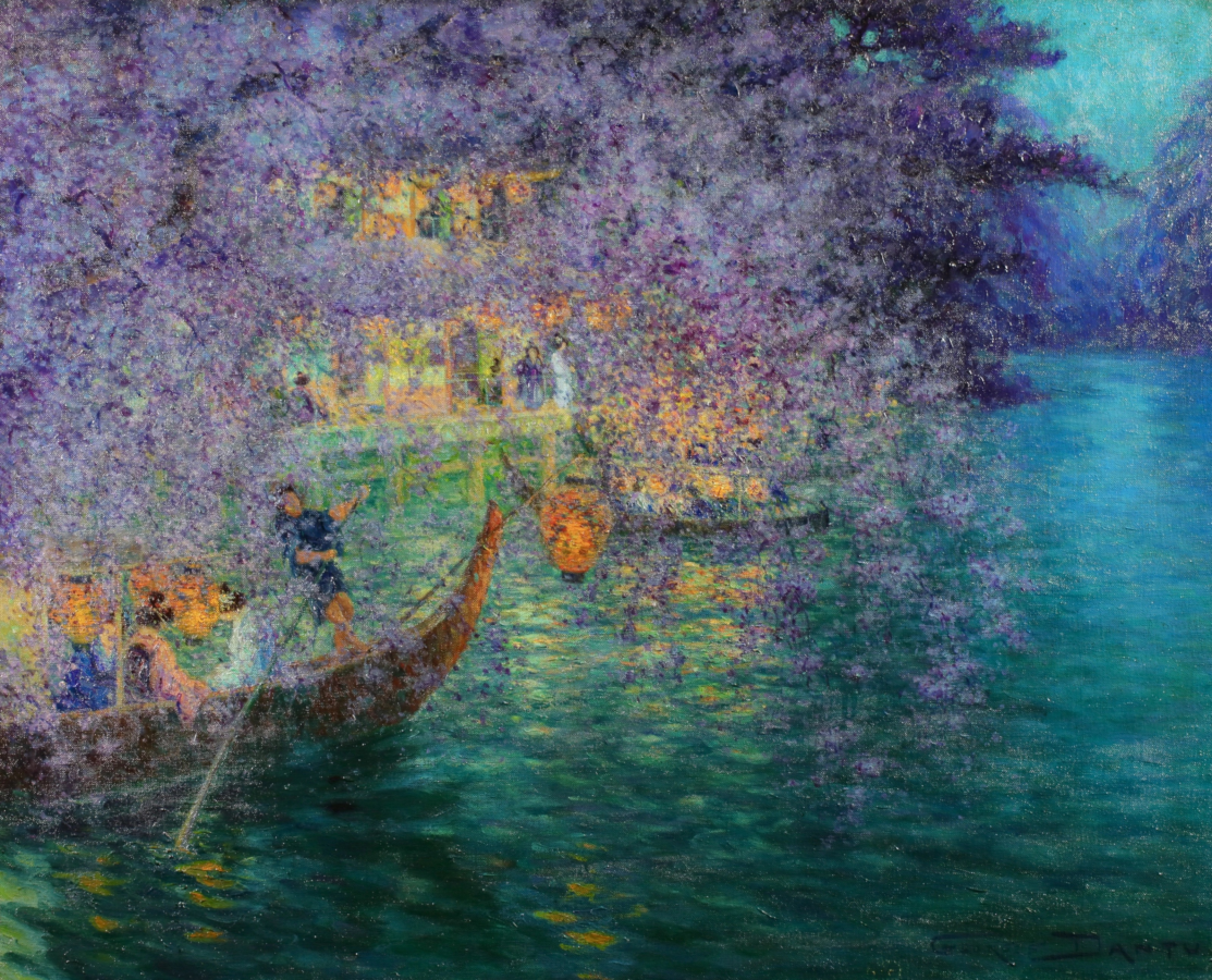 Sous les Cerisiers en Fleurs – Fête De Nuit au Japon - Buy Fine Paintings Online