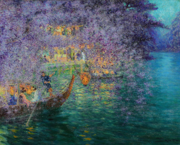 Sous les Cerisiers en Fleurs – Fête De Nuit au Japon - Buy Fine Paintings Online