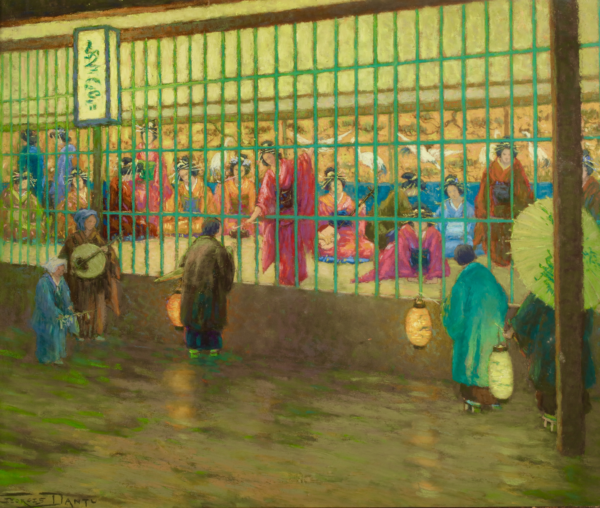 Soirée pluviese au Yoshiwara – Japan - Buy Fine Paintings Online