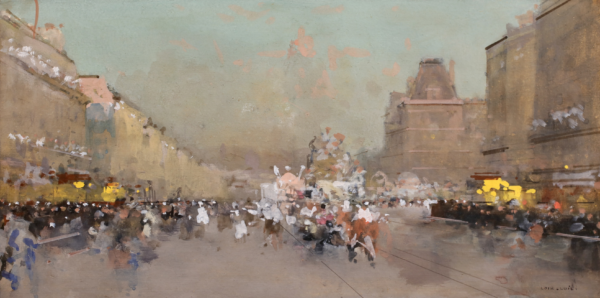 La Cavalcade de la Mi-Careme – Rue de Rivoli - Buy Fine Paintings Online
