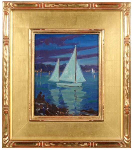 Gloucester Harbour, Massachusettes – Moonlight - Buy Fine Paintings Online