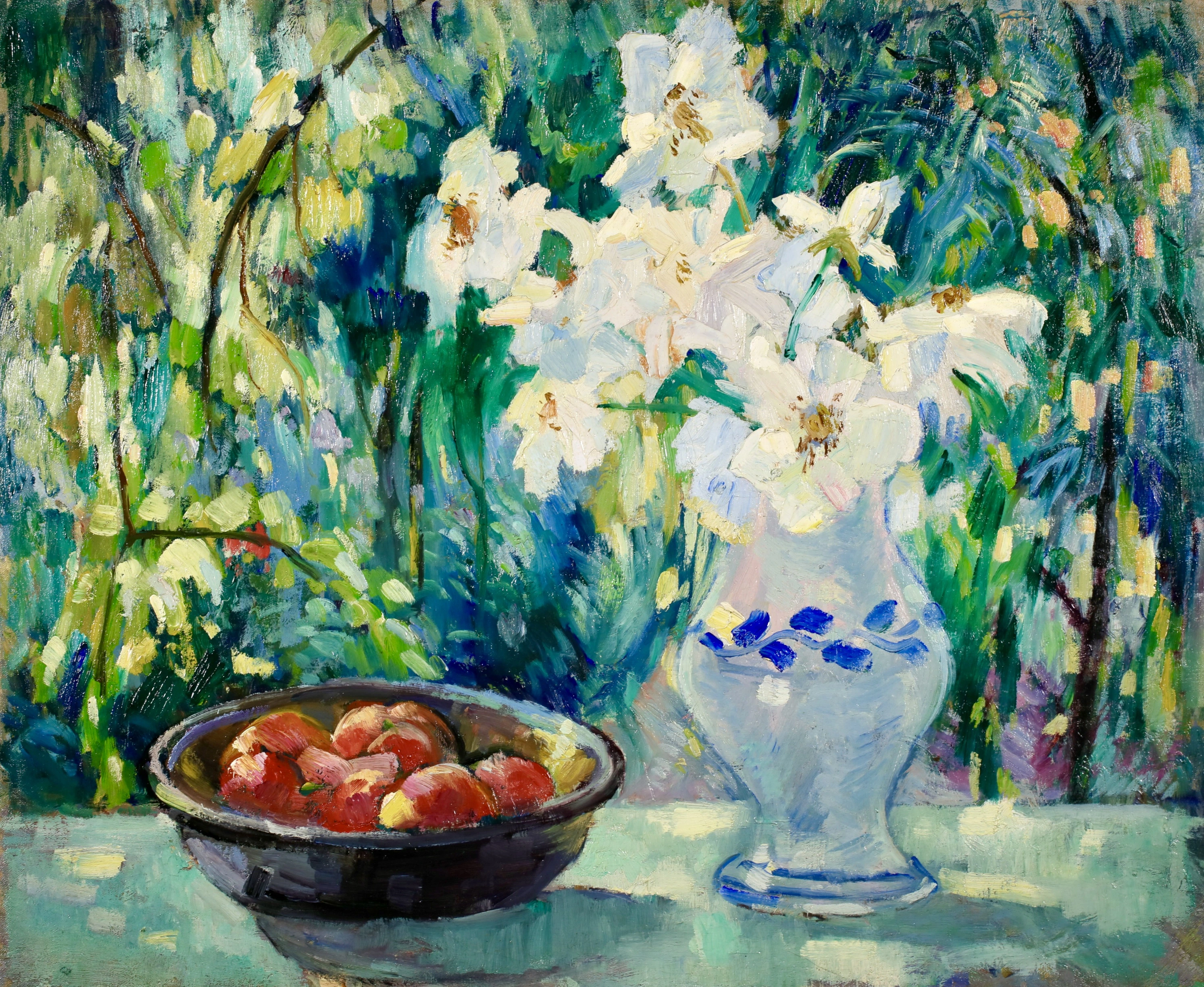 Robert Pinchon original 1907 post impressionist oil - Fleurs et Fruits