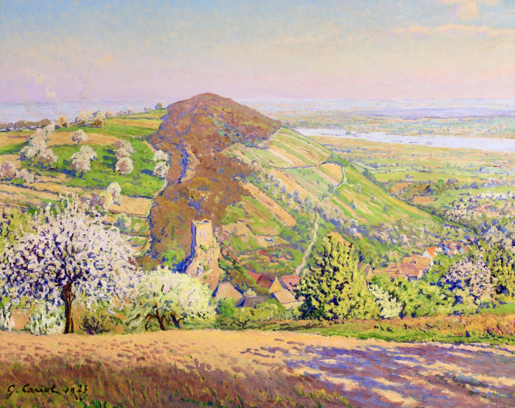Wiesbaden-Frauenstein - Printemps original oil painting by Gustave Cariot