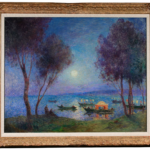 Barques et lampions la nuit sur la mer à Cagnes thumbnail