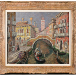 Gondoliers sur un canal – Venise thumbnail