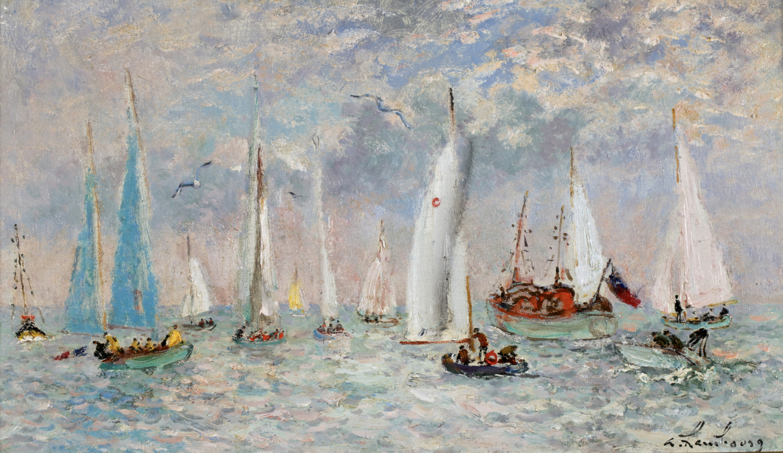 Les Yachts Anglais au large de Deauville - Buy Fine Paintings Online