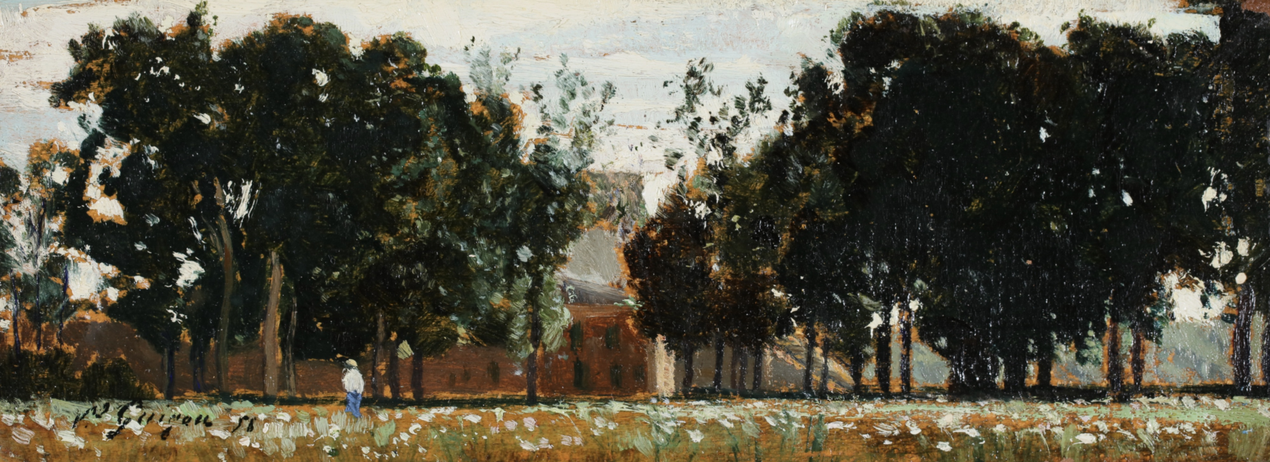 Le mas derriere les arbres - Buy Fine Paintings Online
