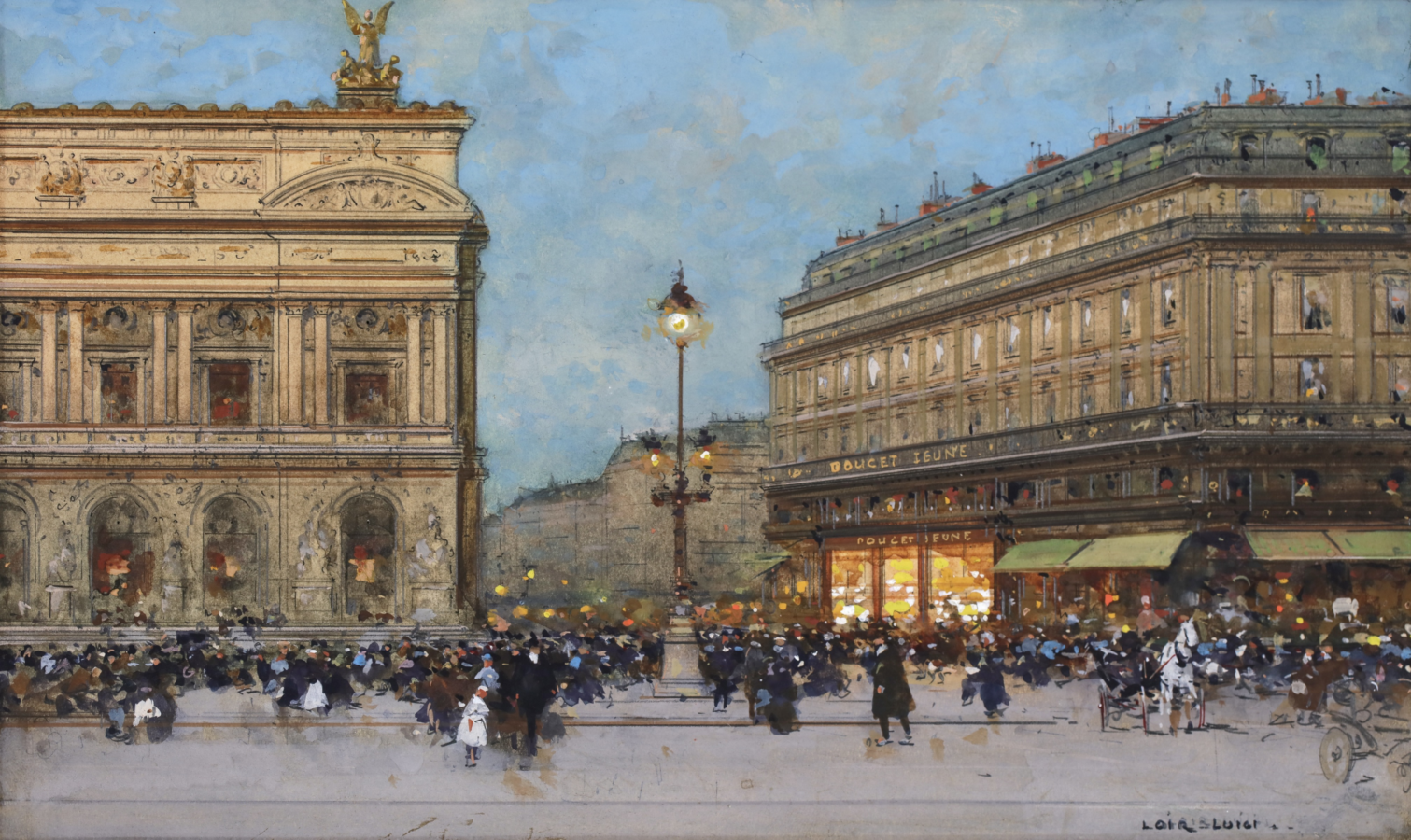 La Place de l’Opéra, effet de nuit - Buy Fine Paintings Online