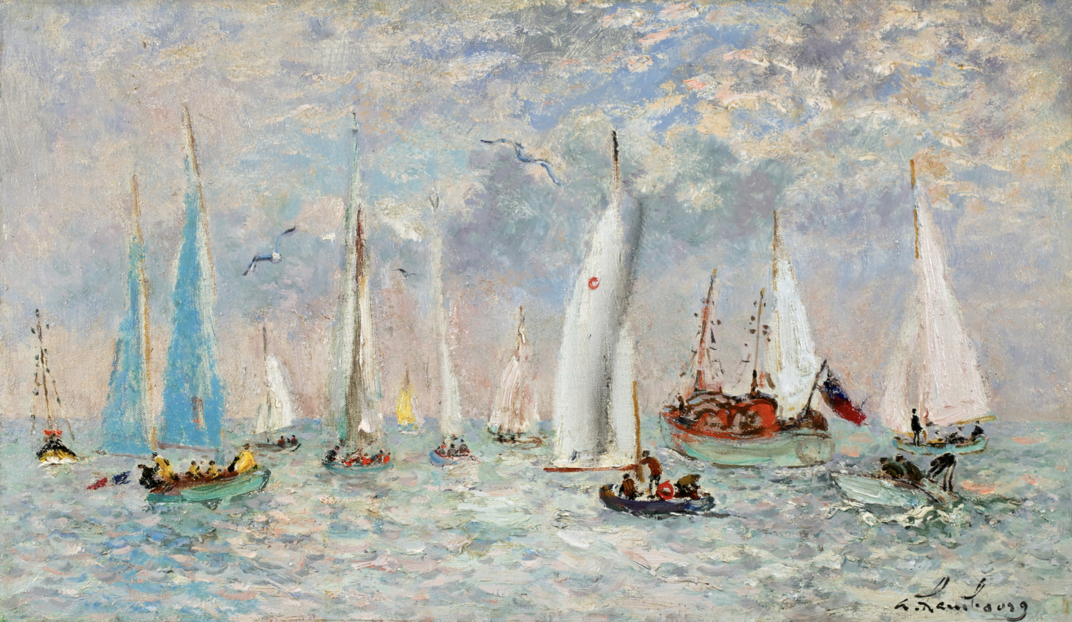 Les Yachts Anglais au large de Deauville - Buy Fine Paintings Online