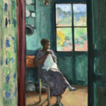 Femme cousant dans un intérieur thumbnail
