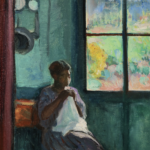 Femme cousant dans un intérieur thumbnail