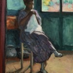 Femme cousant dans un intérieur thumbnail