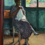 Femme cousant dans un intérieur thumbnail