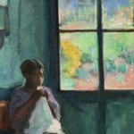Femme cousant dans un intérieur thumbnail