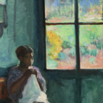 Femme cousant dans un intérieur thumbnail