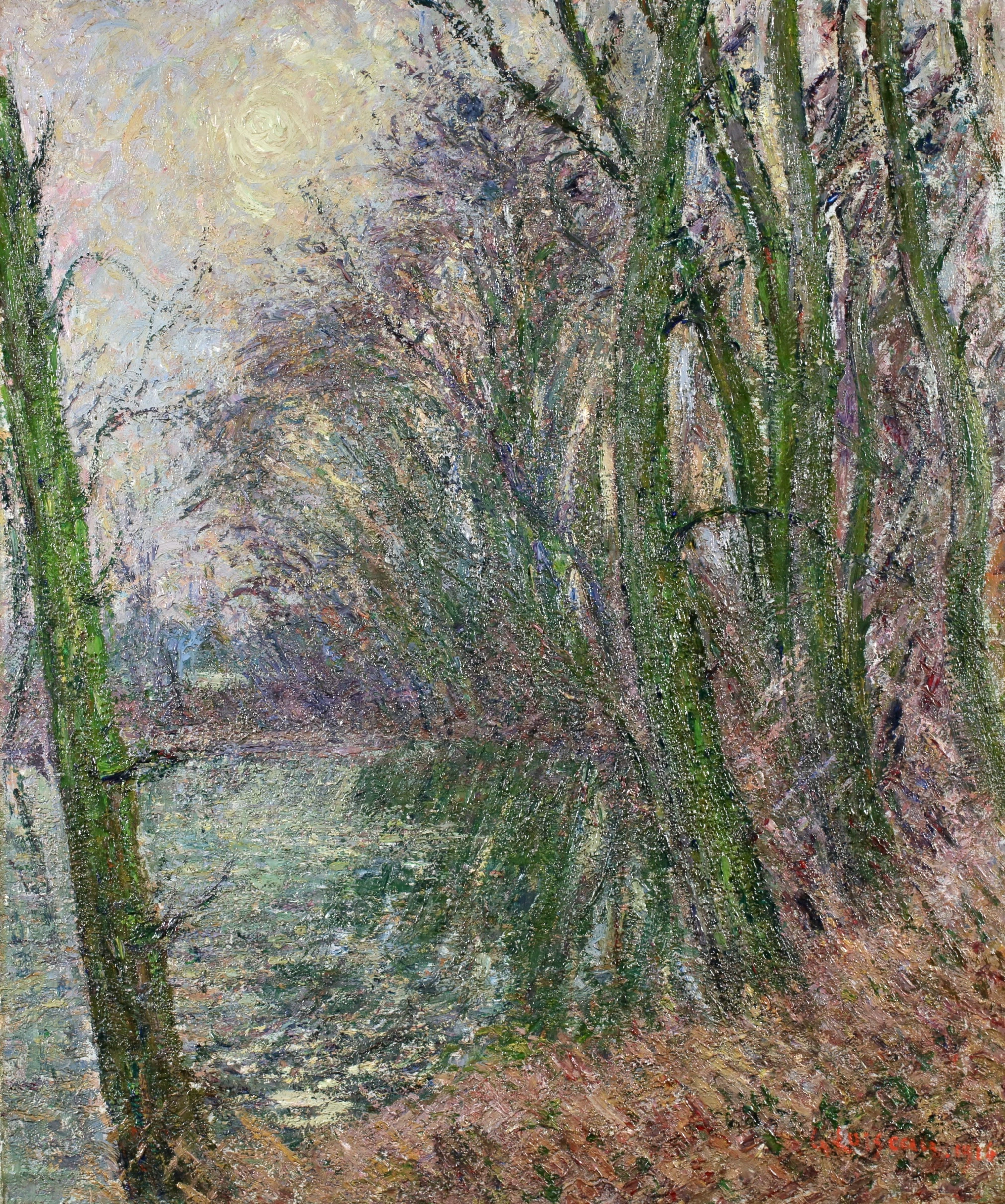 La Mare en Hiver original 1915 oil on canvas by Gustave Loiseau