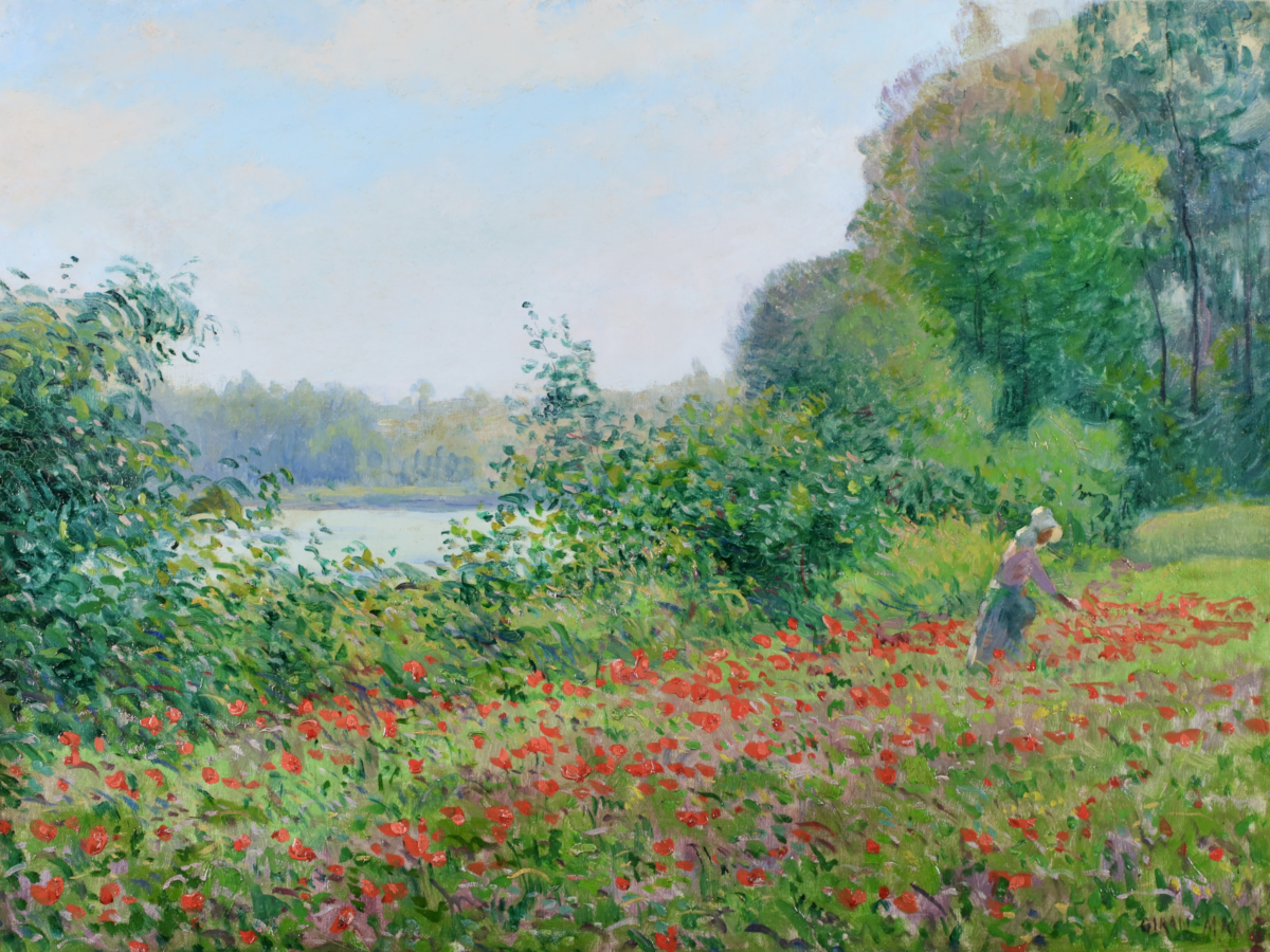 Champ de coquelicots au bord de l’Oise - Buy Fine Paintings Online