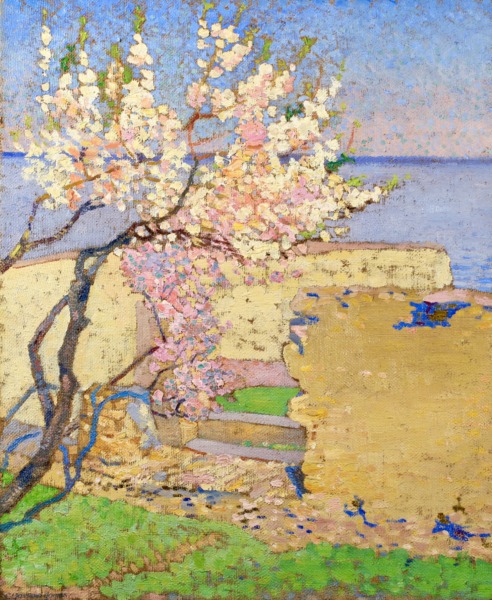 Le Printemps – Amandier en fleurs au bord de la mer