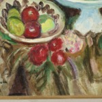 Compotier et plat de fruits à la grenade ouverte – cruche verte thumbnail