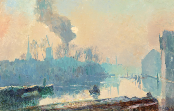 Soleil levant dans la brume, Rotterdam - Buy Fine Paintings Online