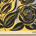 Roses noires sur fond jaune thumbnail