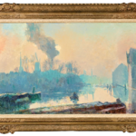 Soleil levant dans la brume, Rotterdam thumbnail