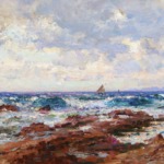 Mer bleue et rochers rouges thumbnail