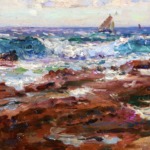 Mer bleue et rochers rouges thumbnail