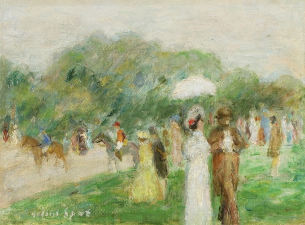 Cavaliers et élégantes au Bois de Boulogne